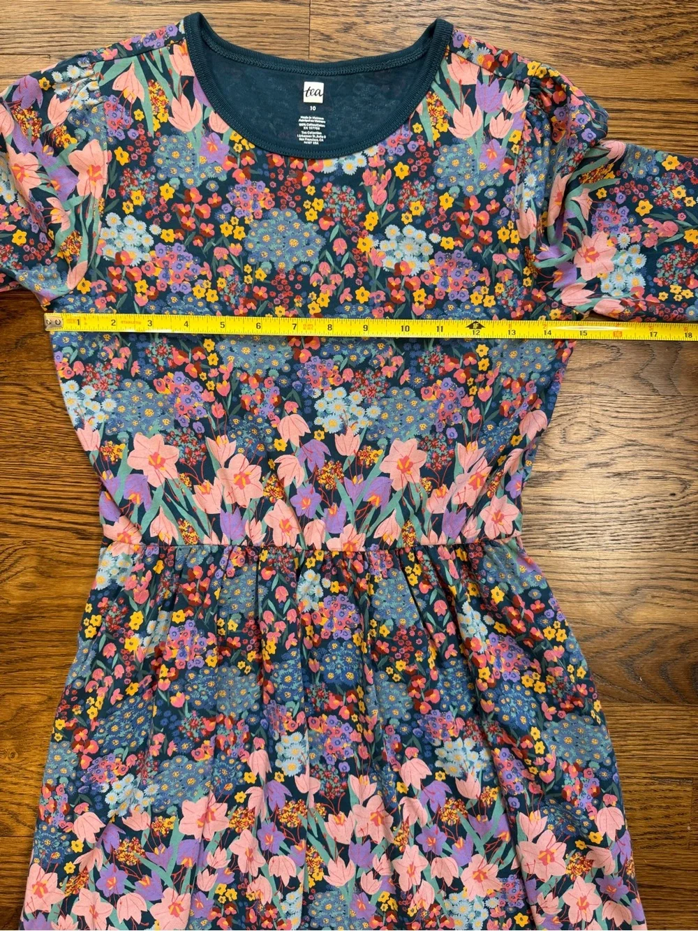 NWOT Tea Collection Girls Blouson Sleeve Wildclowers Pocket Dress 10